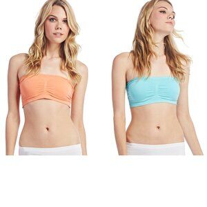 Pack of 2 Cotton Candy Juniors Lace Back Bandeau Bra, Large